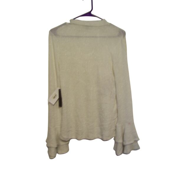 Lily Black Juniors Tiered Bell Sleeve Choker Top Size Small - Picture 2 of 2